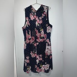 Signature by Robbie Bee Navy Floral Midi Dress